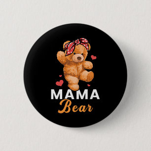 Mama Bear Mothers Day Cute Mum Momma Mummy 6 Cm Round Badge