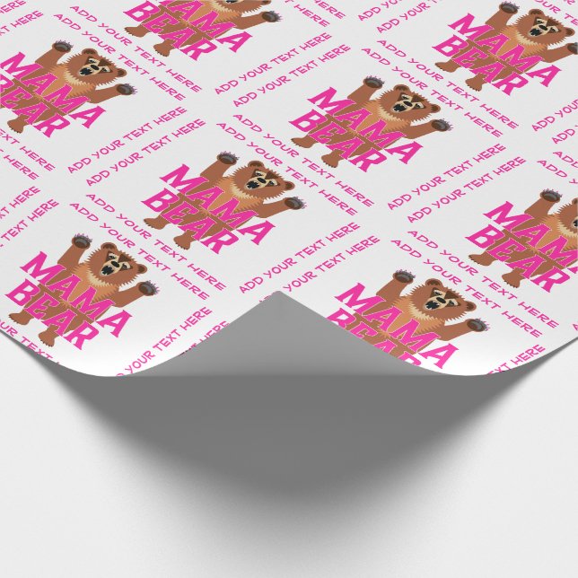 Mama Bear Mother's Day or Mum's Birthday Wrapping Paper (Corner)