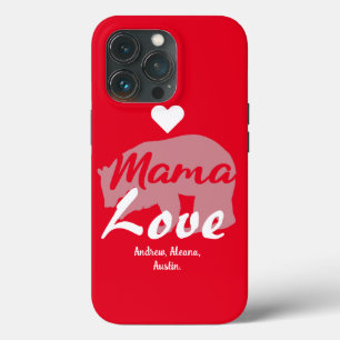 Mama Bear Mum Kid Names Personalised Customise iPhone 13 Pro Case