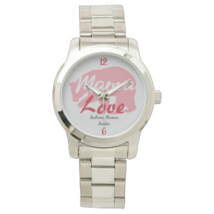 Mama Bear Mum Kid Names Personalised Customise Watch
