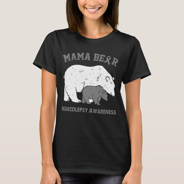 Mama Bear NARCOLEPSY Awareness T-Shirt (Front)