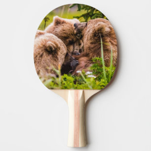 Mama bear nursing her two cubs, Lake Clark Nationa Ping Pong Paddle