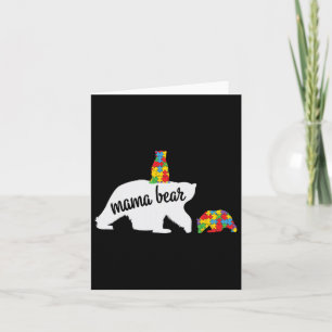 Mama Bear Of Two Warriors Autism Awareness  Card