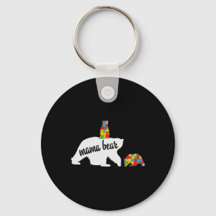 Mama Bear Of Two Warriors Autism Awareness Key Ring