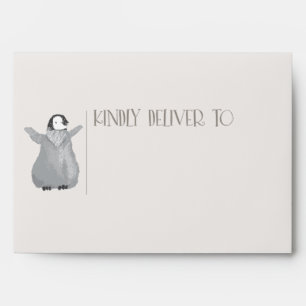 Mama Bear Penguin Adoption Pink Pre-Addressed  Envelope