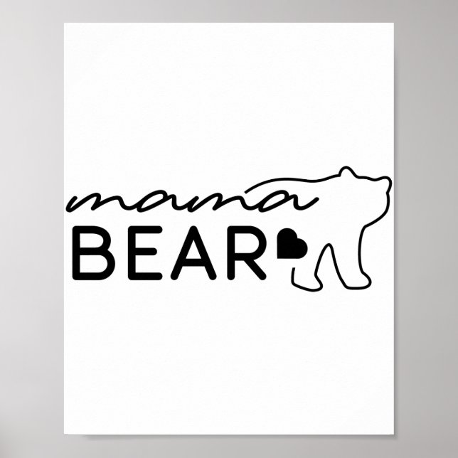 Mama Bear Png JPG Pdf Files, Mama Baby Bear Poster (Front)