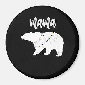 Mama Bear Polar Bear String Of Lights Christmas Magnet