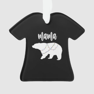 Mama Bear Polar Bear String Of Lights Christmas Ornament