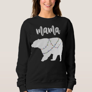 Mama Bear Polar Bear String Of Lights Christmas Sweatshirt