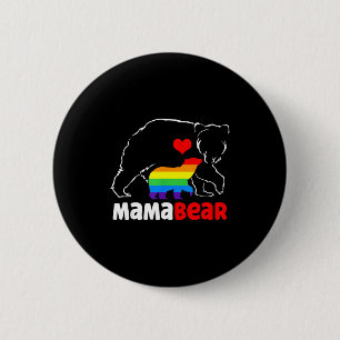 Mama bear proud mom rainbow flag lgbt pride 6 cm round badge