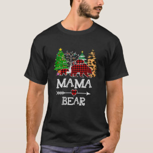 Mama Bear , Red Buffalo Plaid Mama Bear Pajama T-Shirt