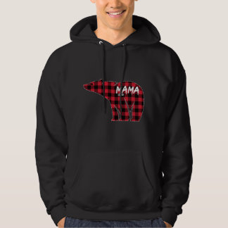 Mama Bear Red Plaid Matching Family Christmas Paja Hoodie