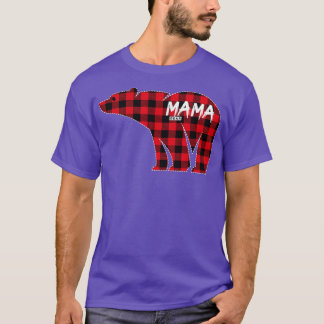 Mama Bear Red Plaid Matching Family Christmas Paja T-Shirt