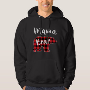Mama Bear Red Plaid Pajama Christmas Family Hoodie
