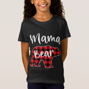 Mama Bear Red Plaid Pajama Christmas Family T-Shirt