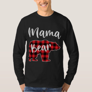 Mama Bear Red Plaid Pajama Christmas Family T-Shirt