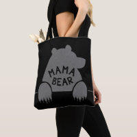 Mama Bear Silhouette Big Claws Grey Simple Cool