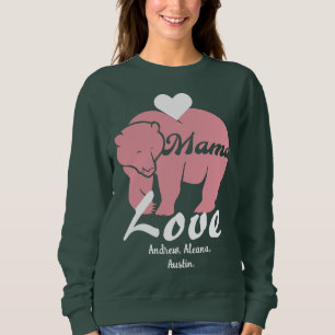 Mama Bear Simple & chic Names Personalised Custom Sweatshirt