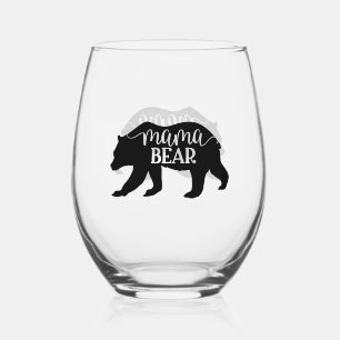 Mama Bear Stemless Wine Glass
