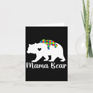 Mama Bear Support Autism Awareness Month Family Ma Card