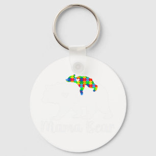Mama Bear Support Autism Awareness Month Family Ma Key Ring