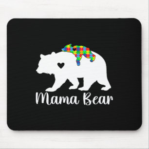 Mama Bear Support Autism Awareness Month Family Ma Mouse Mat