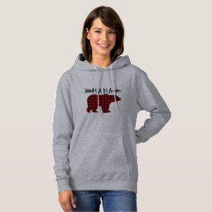 Mama Bear Sweatshirt Lumberjack Red black Plaid