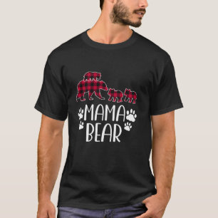 Mama Bear Three Cubs Mum 3 Kid Mother s Day Long S T-Shirt