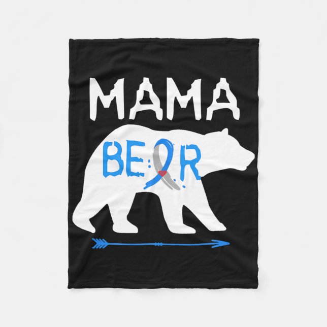 Mama Bear Type One Diabetes Awareness  Fleece Blanket (Front)