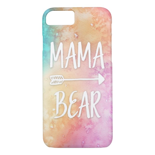 Mama Bear watercolor phone case (Back)