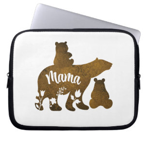 Mama Bear With 2 Cubs Mom of Two Laptop Sleeve