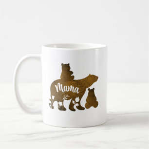 Mama Bear With 2 Cubs Mum of Two Coffee Mug