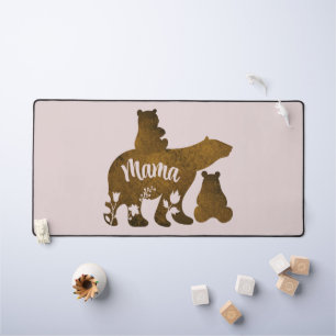 Mama Bear With 2 Cubs Mum of Two Desk Mat
