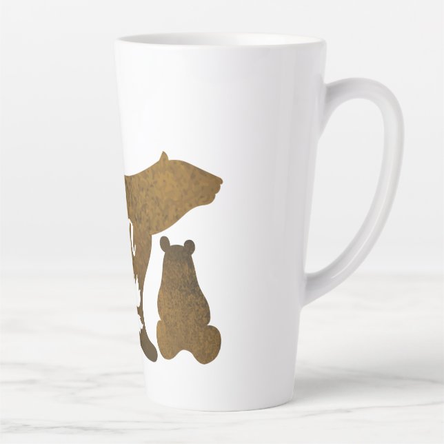 Mama Bear With 2 Cubs Mum of Two Latte Mug (Right)