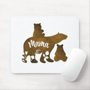 Mama Bear With 2 Cubs Mum of Two Mouse Mat