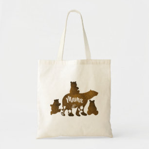 Mama Bear With 3 Baby Bear Cubs Following Mama Tote Bag