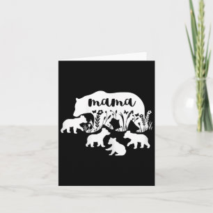 Mama Bear With 4 Cubs Mothers Day Mum Pregnancy An Card