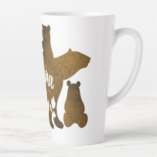 Mama Bear With 4 Cubs Mum of Four Children Gift Latte Mug