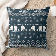 Mama Bear with Baby Bear Pattern in Blue-green