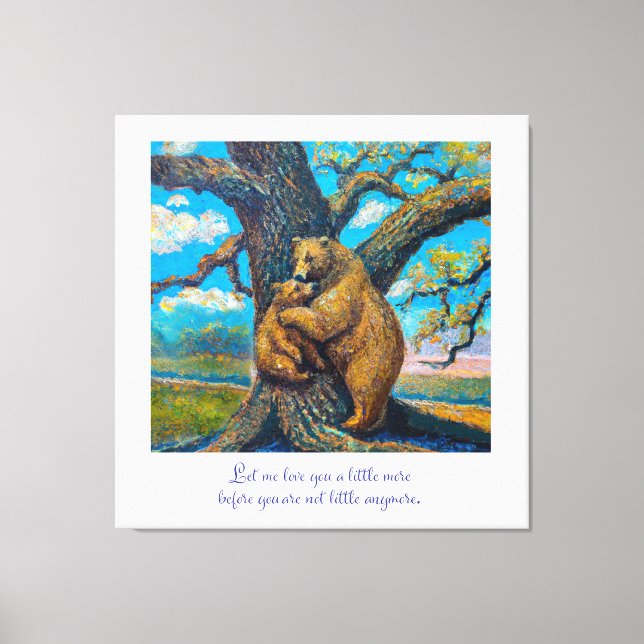 Mama Bear with Baby oil painting on large canvas (Front)