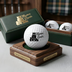 Mama Bear with Cubs Cute Family Bear Golf Balls