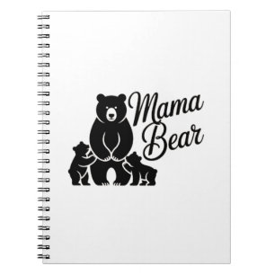 Mama Bear with Cubs Cute Family Bear Notebook