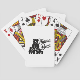 Mama Bear with Cubs Cute Family Bear Playing Cards