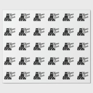 Mama Bear with Cubs Cute Family Bear Wrapping Paper