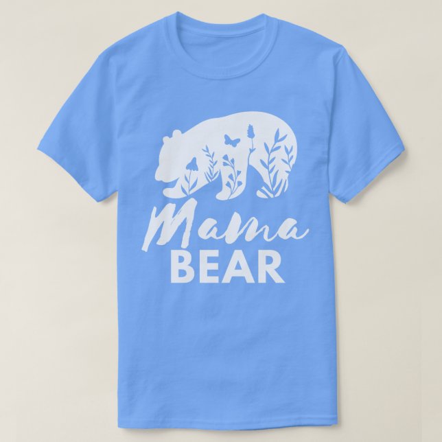 Mama Bear With Flowers T-Shirt (Design Front)