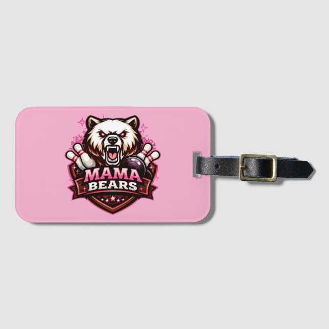Mama Bears Bowling Team Logo Luggage Tag (Front Horizontal)