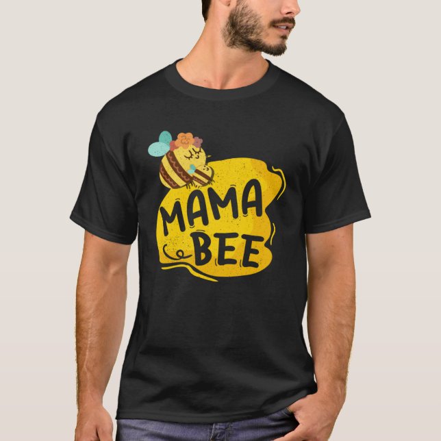 Mama Bee Family Matching Beekeeper Mom Mommy Mothe T-Shirt (Front)