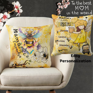 Mama Bee-Mama's Little Blessing-Children's Name Cushion