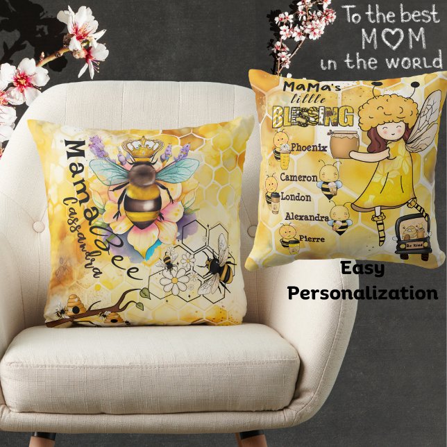 Mama Bee-Mama's Little Blessing-Children's Name Cushion (Creator Uploaded)