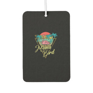 Mama Bird Flamingo Sunset Palm Tree Beach 80s Car Air Freshener